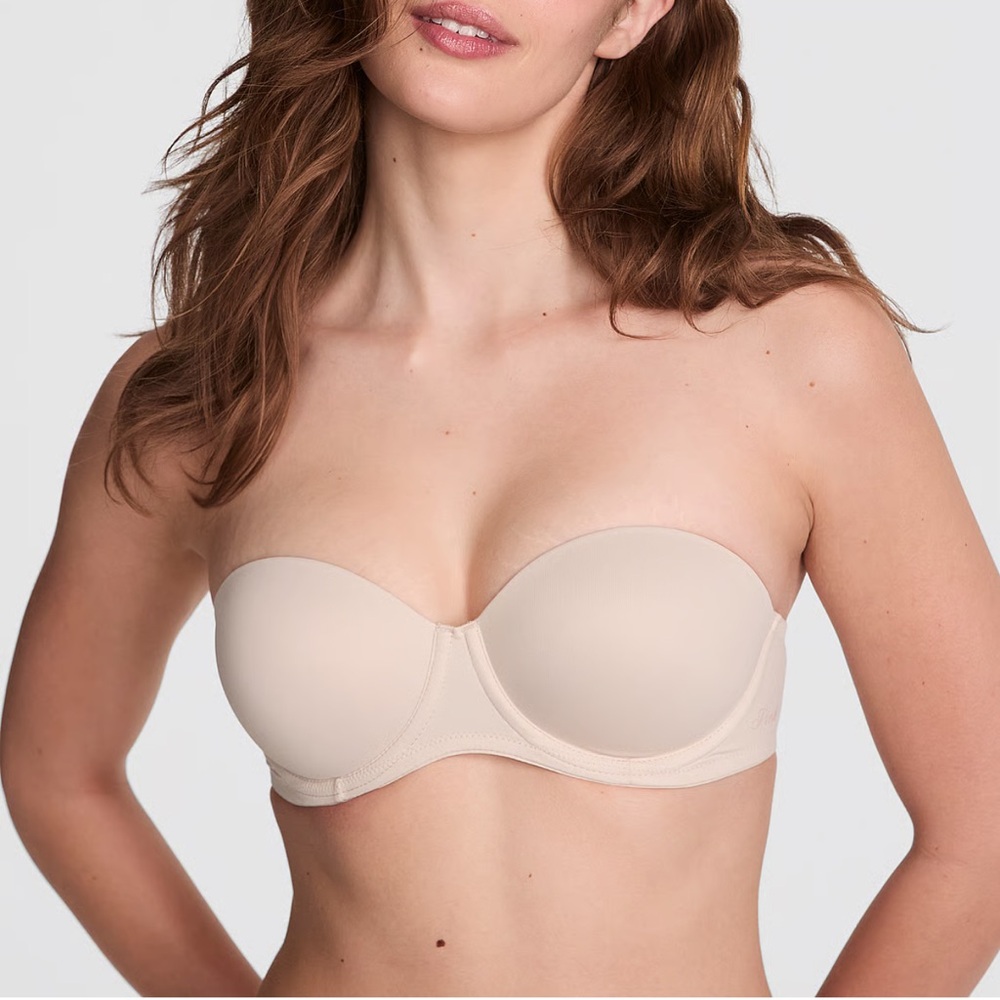 PINK PUSH-UP STRAPLESS BRA